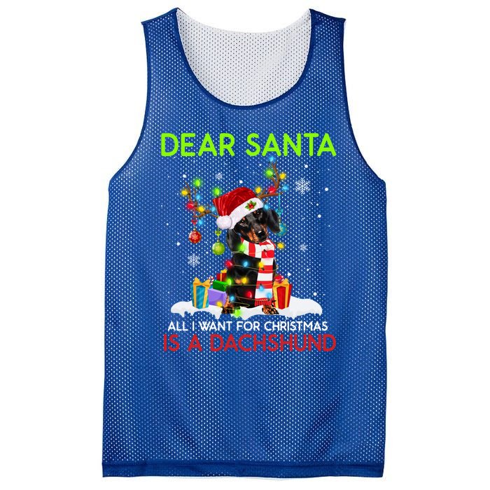 Dear Santa All I Want For Christmas Is A Dachshund Christmas Gift Mesh Reversible Basketball Jersey Tank