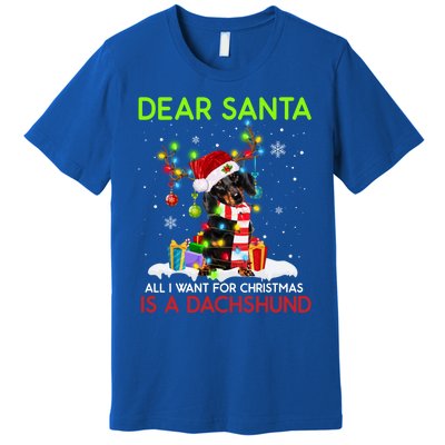 Dear Santa All I Want For Christmas Is A Dachshund Christmas Gift Premium T-Shirt