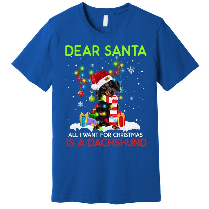 Dear Santa All I Want For Christmas Is A Dachshund Christmas Gift Premium T-Shirt