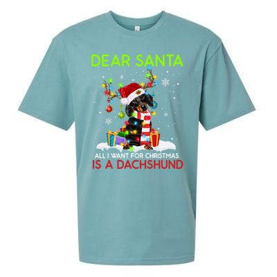 Dear Santa All I Want For Christmas Is A Dachshund Christmas Gift Sueded Cloud Jersey T-Shirt