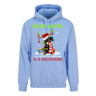 Dear Santa All I Want For Christmas Is A Dachshund Christmas Gift Unisex Surf Hoodie