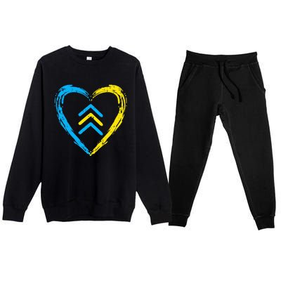 Down Syndrome Awareness Arrows Trisomy 21 T21 Premium Crewneck Sweatsuit Set