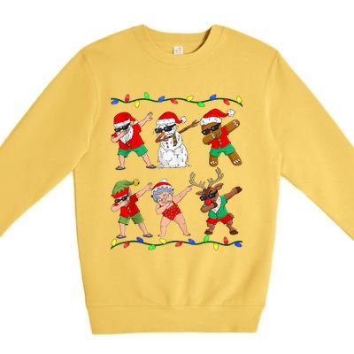 Dabbing Santa And Friends Christmas In July Xmas Premium Crewneck Sweatshirt