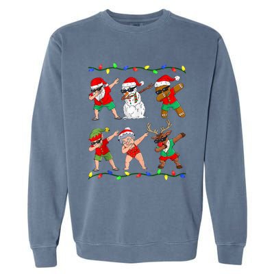 Dabbing Santa And Friends Christmas In July Xmas Garment-Dyed Sweatshirt