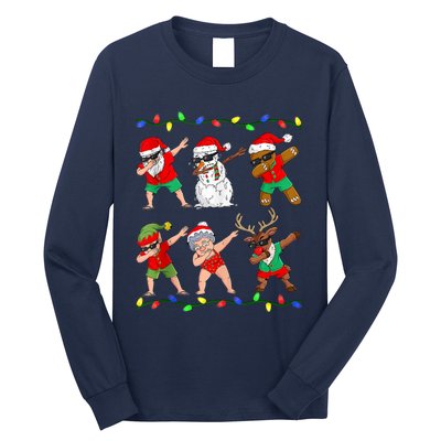 Dabbing Santa And Friends Christmas In July Xmas Long Sleeve Shirt