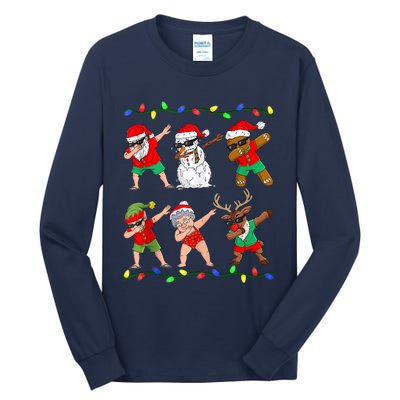 Dabbing Santa And Friends Christmas In July Xmas Tall Long Sleeve T-Shirt