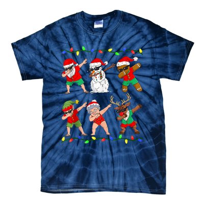 Dabbing Santa And Friends Christmas In July Xmas Tie-Dye T-Shirt