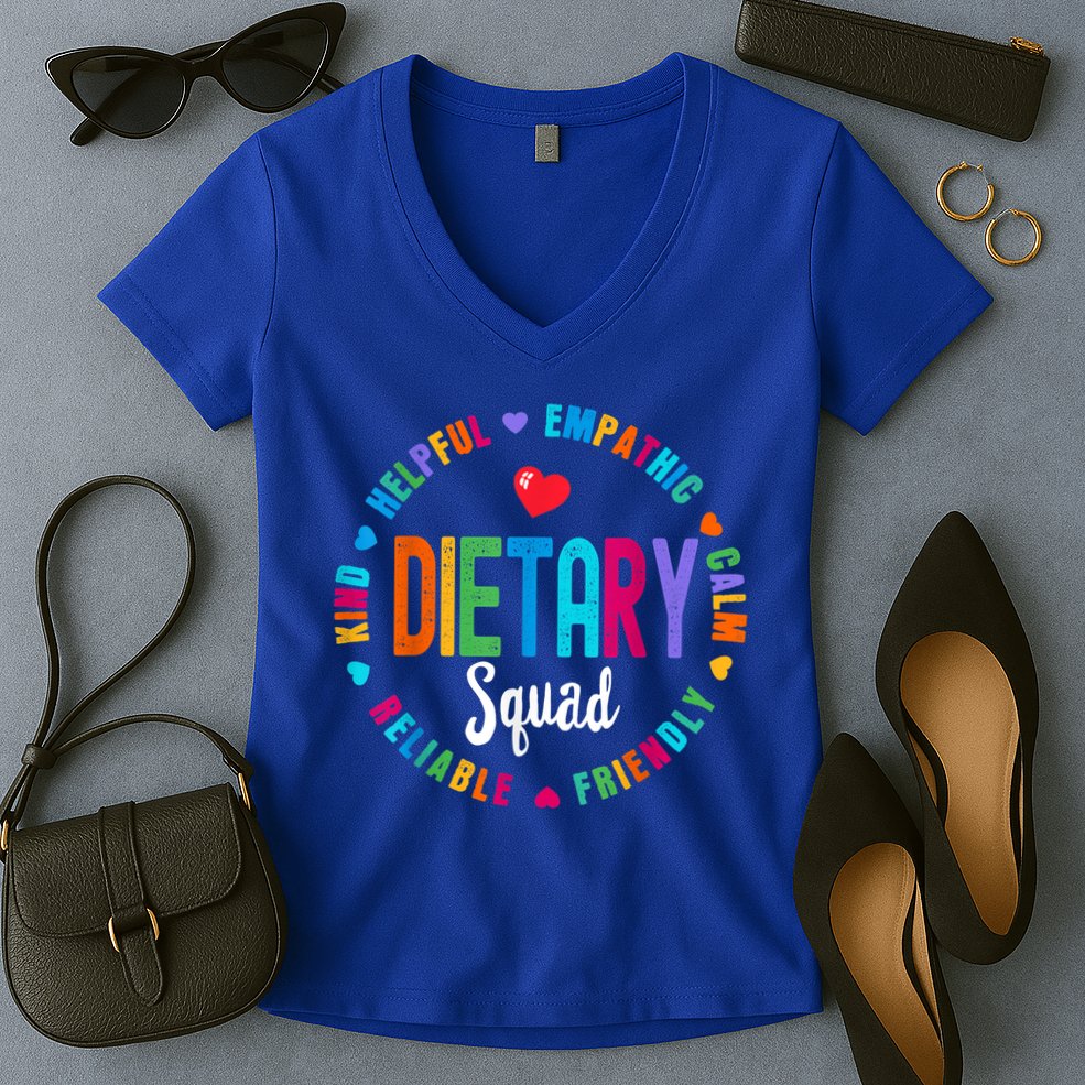 Dietary SQUAD Appreciation Week Healthcare Dietitian Squad Women's V-Neck T-Shirt