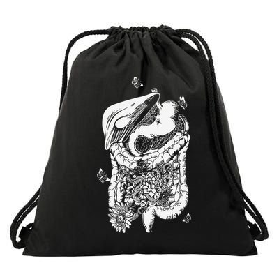 Digestive System Anatomy Flower GI Nurse Gastroenterology Drawstring Bag