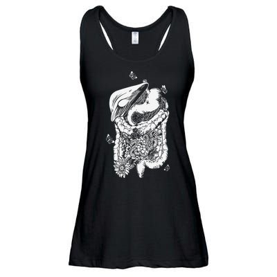 Digestive System Anatomy Flower GI Nurse Gastroenterology Ladies Essential Flowy Tank