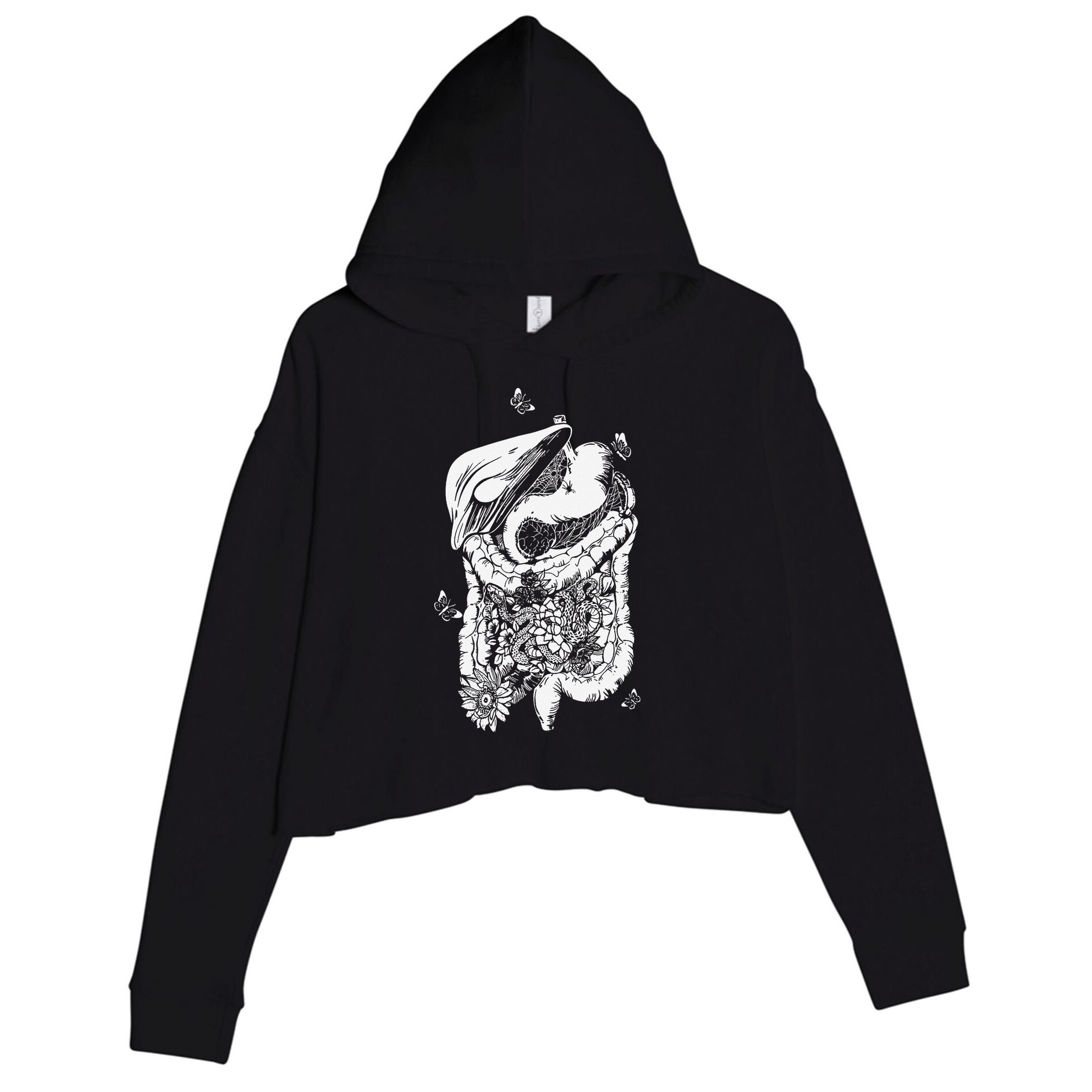 Digestive System Anatomy Flower GI Nurse Gastroenterology Crop Fleece Hoodie