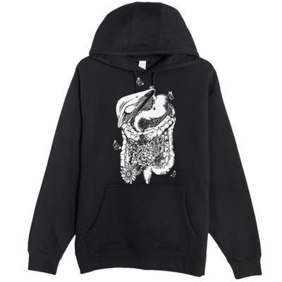 Digestive System Anatomy Flower GI Nurse Gastroenterology Premium Pullover Hoodie