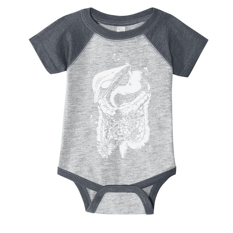 Digestive System Anatomy Flower GI Nurse Gastroenterology Infant Baby Jersey Bodysuit