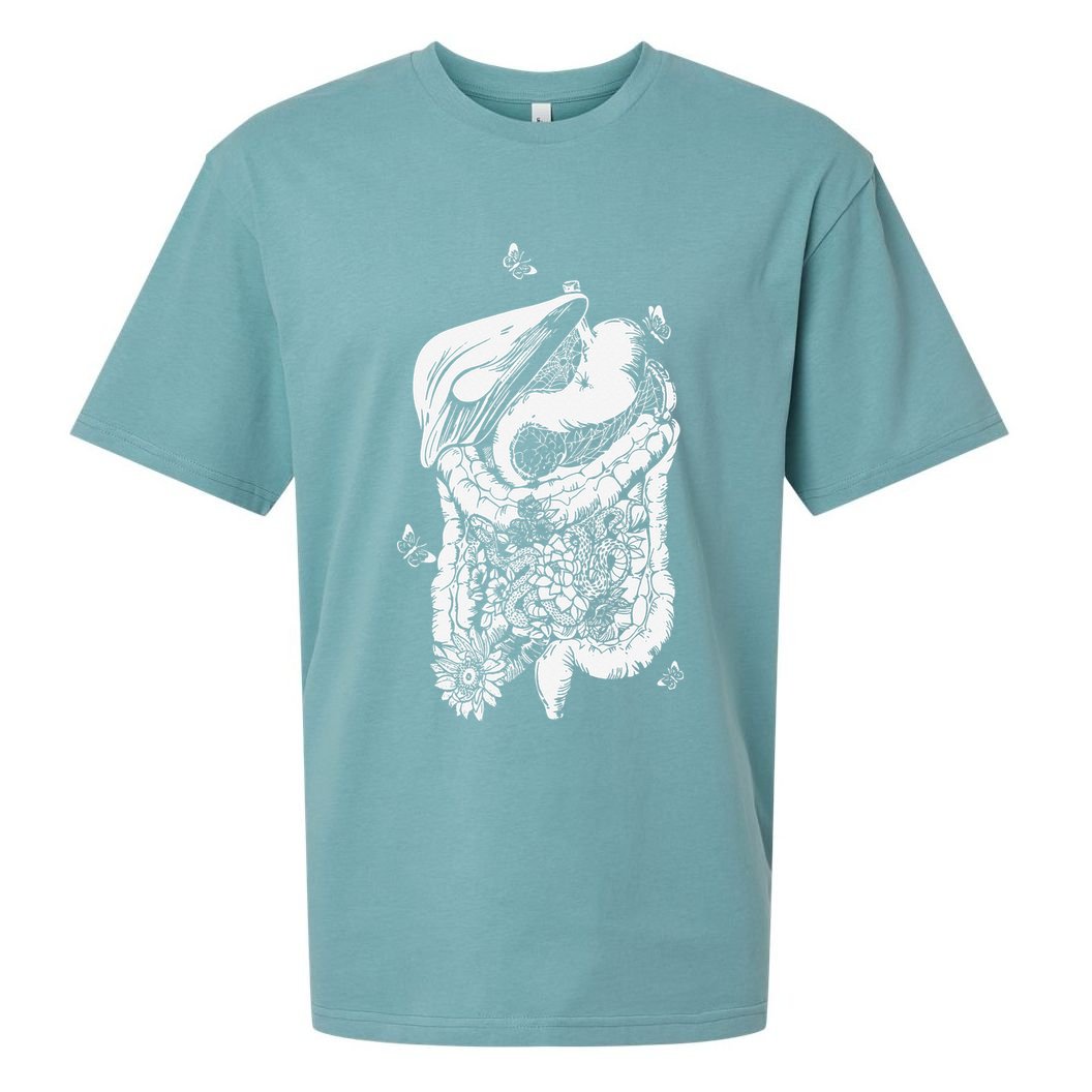 Digestive System Anatomy Flower GI Nurse Gastroenterology Sueded Cloud Jersey T-Shirt