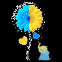 Down Syndrome Awareness Faith Hope Love Flower Elephant Flatbill Hat