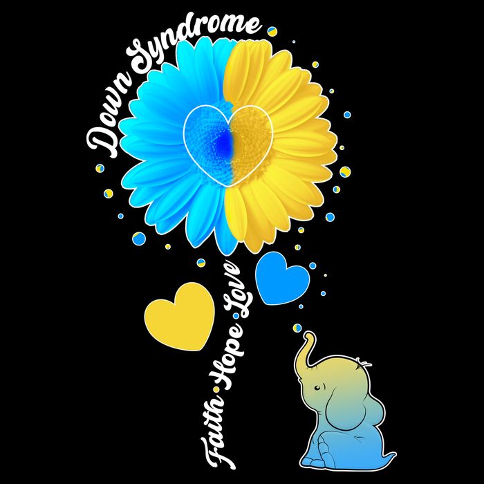 Down Syndrome Awareness Faith Hope Love Flower Elephant Flatbill Hat