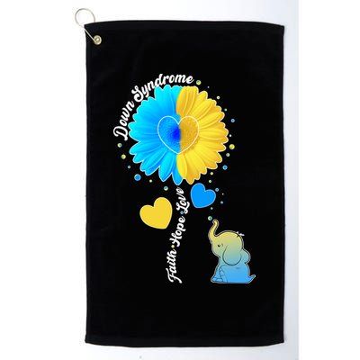 Down Syndrome Awareness Faith Hope Love Flower Elephant Golf Towel