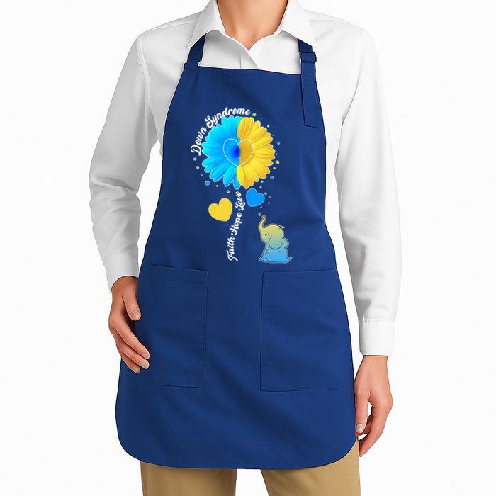 Down Syndrome Awareness Faith Hope Love Flower Elephant Apron