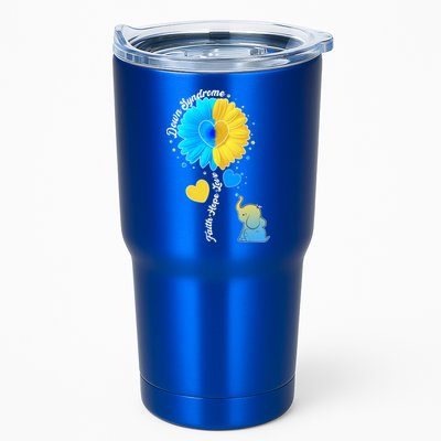 Down Syndrome Awareness Faith Hope Love Flower Elephant Tumbler