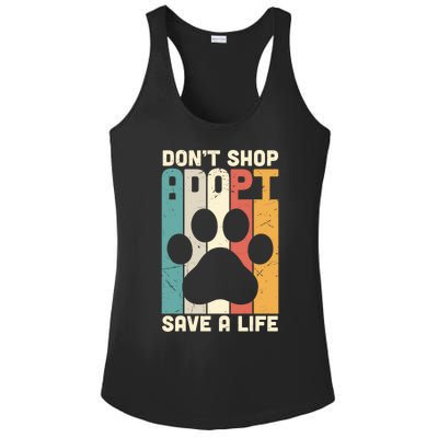 Don't Shop Adopt Save A Life Gift Dog And Cat Rescue Gift Ladies PosiCharge Competitor Racerback Tank