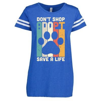 Don't Shop Adopt Save A Life Gift Dog And Cat Rescue Gift Enza Ladies Jersey Football T-Shirt