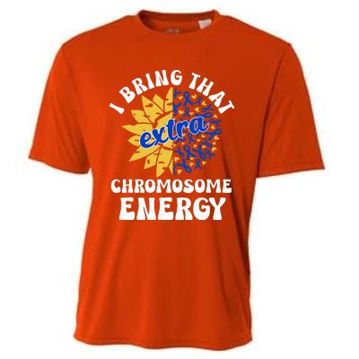 Down Syndrome Awareness For Trisomy 21 Flower Cooling Performance Crew T-Shirt