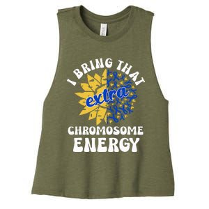 Down Syndrome Awareness For Trisomy 21 Flower Women's Racerback Cropped Tank