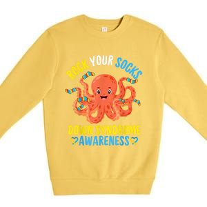 Down Syndrome Awareness Octopus Rock Your Sock Premium Crewneck Sweatshirt