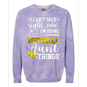 Doing Softball Aunt Things Softball Player Auntie Cute Gift Colorblast Crewneck Sweatshirt