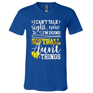 Doing Softball Aunt Things Softball Player Auntie Cute Gift V-Neck T-Shirt