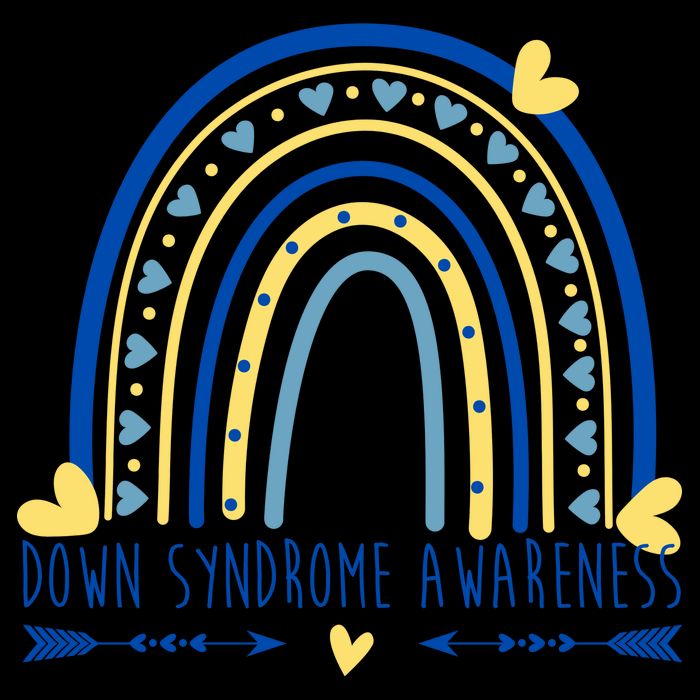 Down Syndrome Awareness Rainbow Heart Impact Tech Backpack