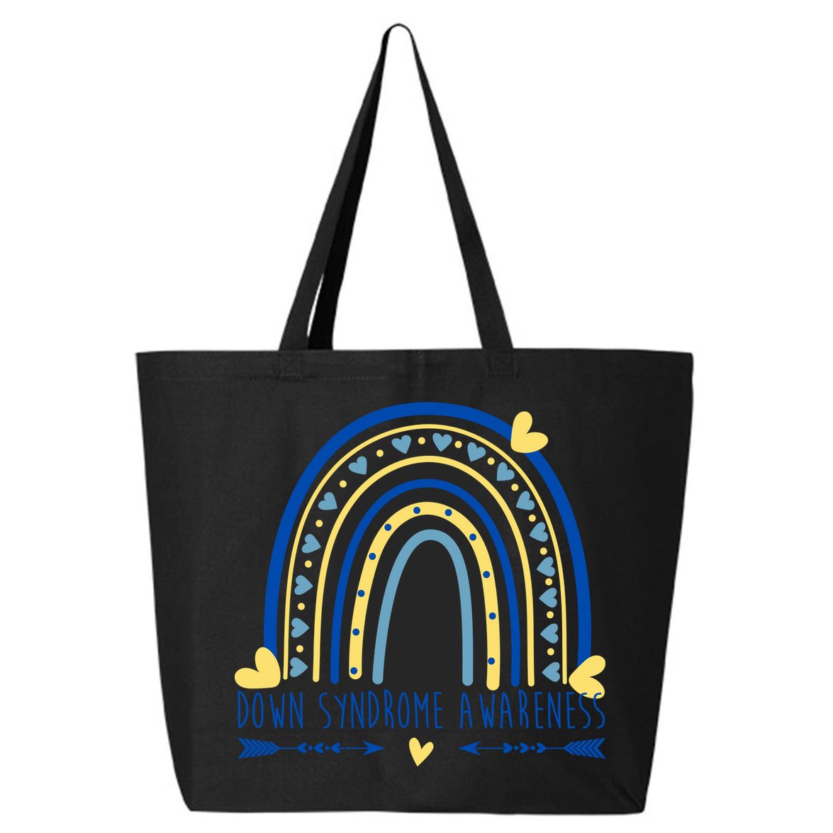 Down Syndrome Awareness Rainbow Heart 25L Jumbo Tote