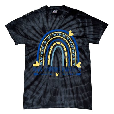 Down Syndrome Awareness Rainbow Heart Tie-Dye T-Shirt