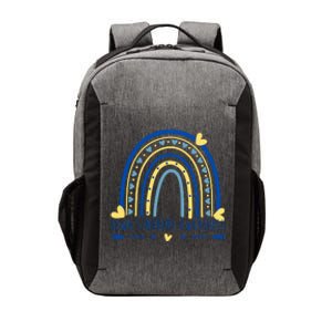 Down Syndrome Awareness Rainbow Heart Vector Backpack