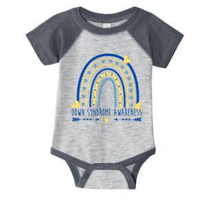 Down Syndrome Awareness Rainbow Heart Infant Baby Jersey Bodysuit