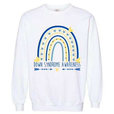 Down Syndrome Awareness Rainbow Heart Garment-Dyed Sweatshirt