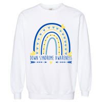 Down Syndrome Awareness Rainbow Heart Garment-Dyed Sweatshirt
