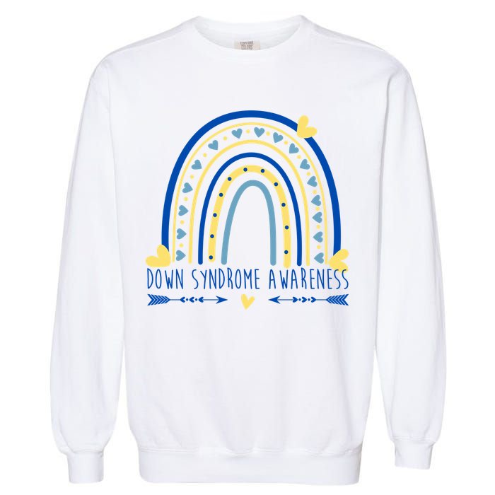 Down Syndrome Awareness Rainbow Heart Garment-Dyed Sweatshirt