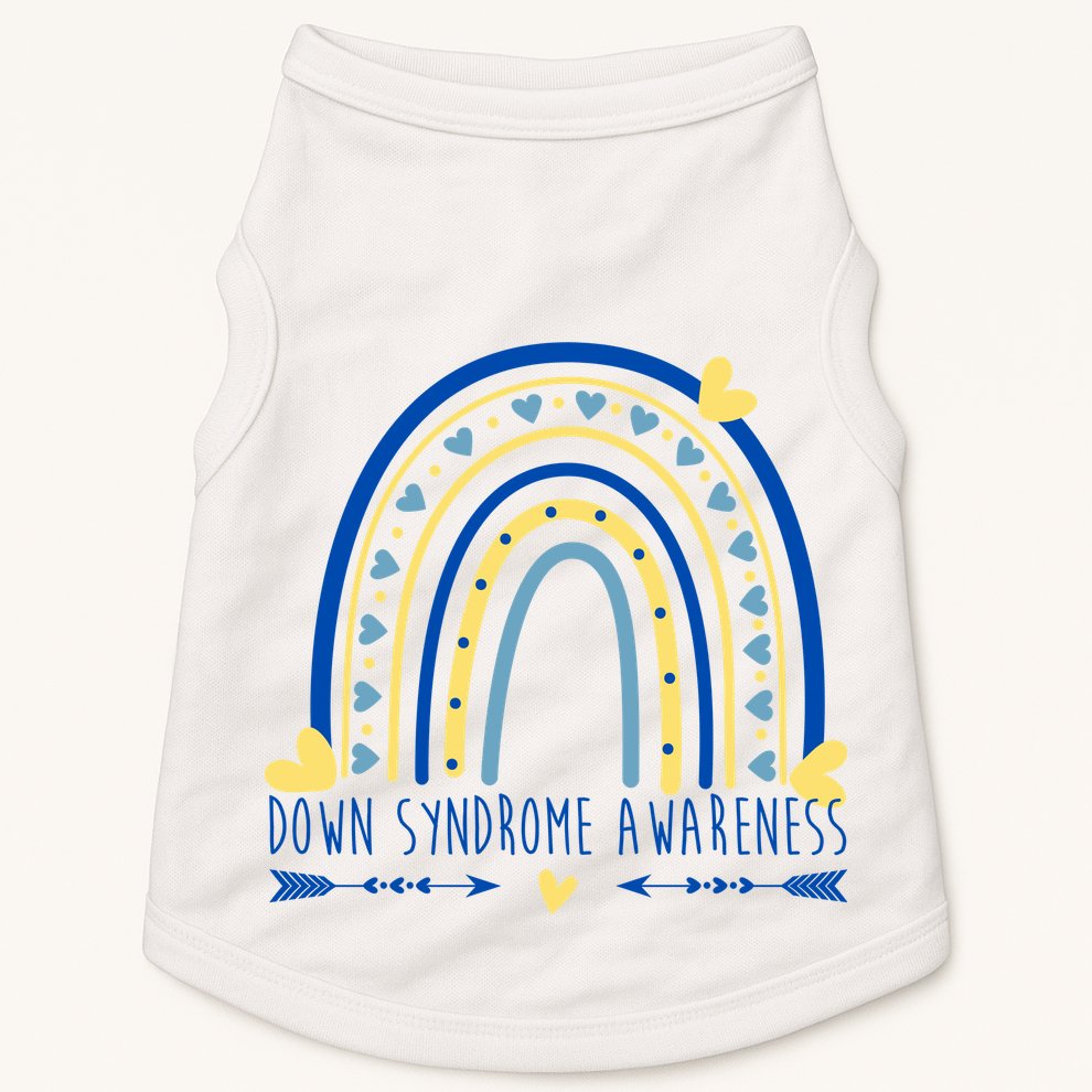 Down Syndrome Awareness Rainbow Heart Doggie Tank