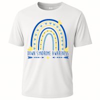 Down Syndrome Awareness Rainbow Heart Cooling Performance Crew T-Shirt