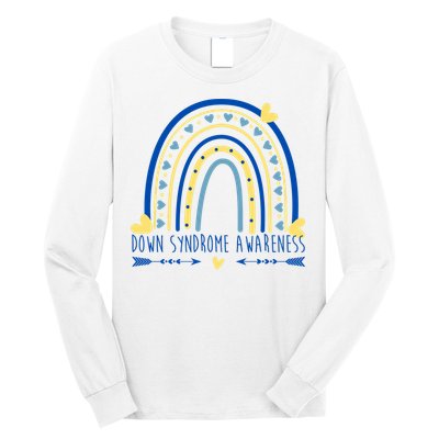 Down Syndrome Awareness Rainbow Heart Long Sleeve Shirt