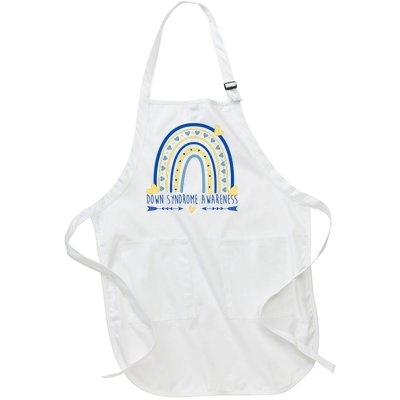 Down Syndrome Awareness Rainbow Heart Full-Length Apron With Pockets