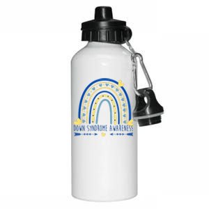 Down Syndrome Awareness Rainbow Heart Aluminum Water Bottle