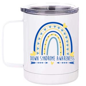 Down Syndrome Awareness Rainbow Heart 12 oz Stainless Steel Tumbler Cup