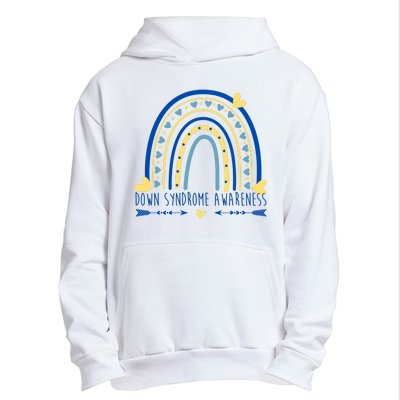 Down Syndrome Awareness Rainbow Heart Urban Pullover Hoodie