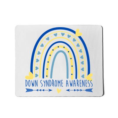Down Syndrome Awareness Rainbow Heart Mousepad