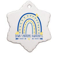 Down Syndrome Awareness Rainbow Heart Ceramic Star Ornament