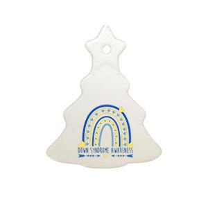 Down Syndrome Awareness Rainbow Heart Ceramic Tree Ornament