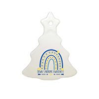 Down Syndrome Awareness Rainbow Heart Ceramic Tree Ornament