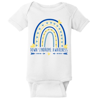 Down Syndrome Awareness Rainbow Heart Baby Bodysuit